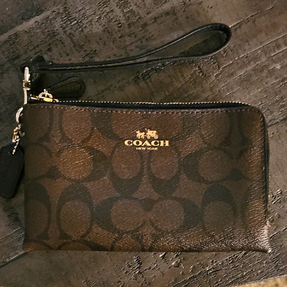 Coach Black and Brown Wristlet
